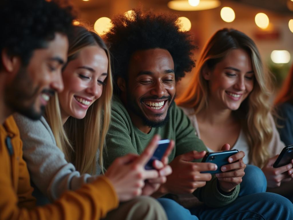 Players enjoying mobile games